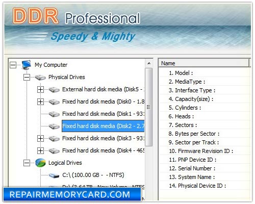 DDR Professional - Data recovery software Screenshot