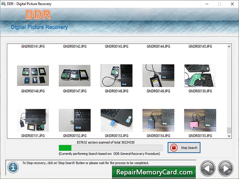 Screenshot of Digital Picture Repair Utility