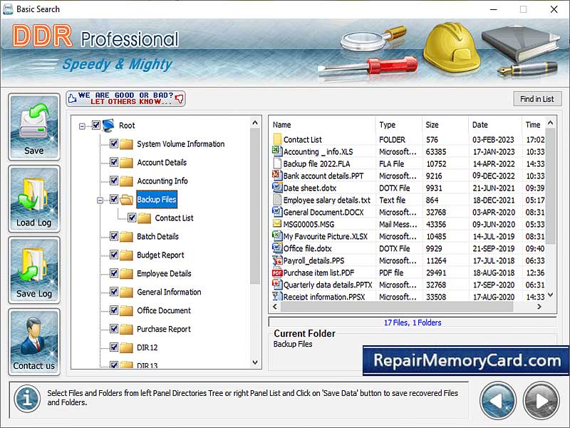 Screenshot of Professional Memory Card Recovery Tool