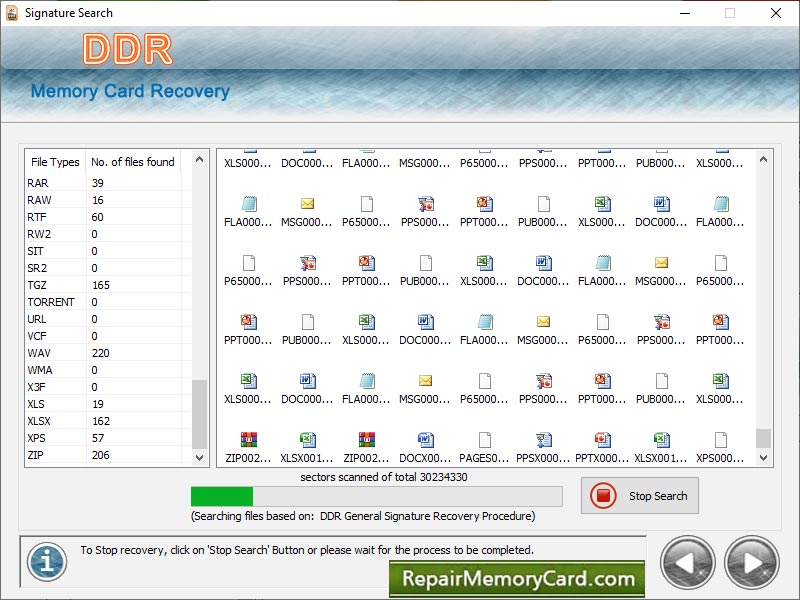 Screenshot of USB Drive Data Restoration Tool