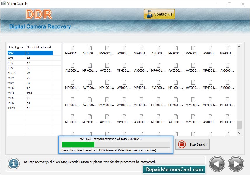 Files searching process